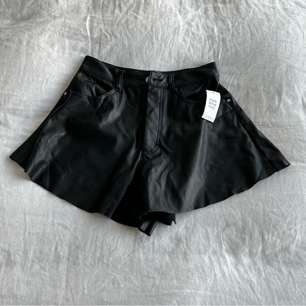 Faux leather shorts